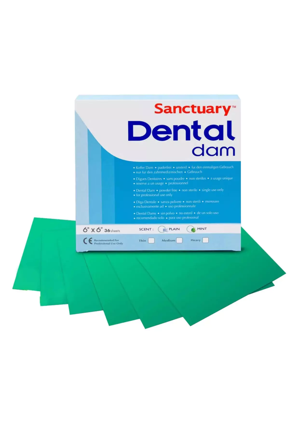 Sanctuary Dental Dam Sheet Heavy Green (6*6)