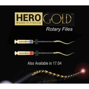 Micro Mega Hero Gold Rotary Files , pack of 6 file (Made in france)